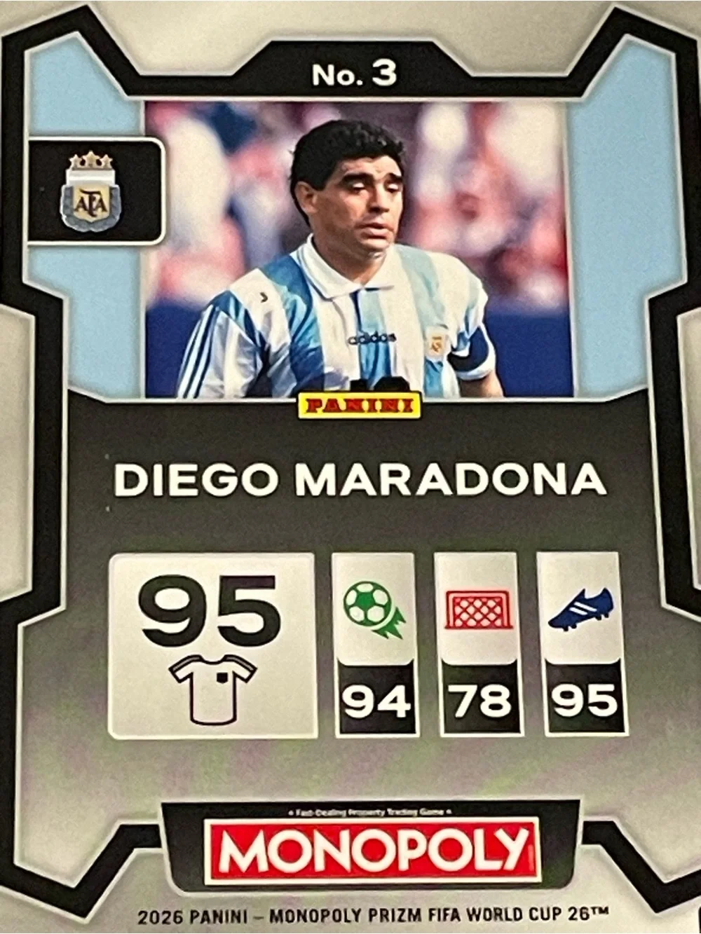 Panini Prizm Monopoly Diego Maradona Argentina FIFA World Cup Base Card